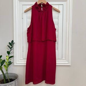 NWT Veronica M Sleeveless Burgundy Dress - Size Large